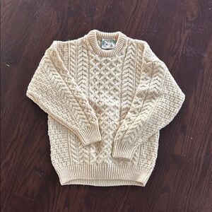 Connemara Knitwear Irish Sweater Cream Cable Knit